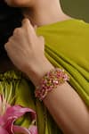 Buy_House Of D"Oro_Pink Beads, Stones And Embellished Bracelet _at_Aza_Fashions