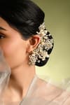 Buy_House Of D"Oro_White Crystals, Beads Ivory Shell Earcuff _Online_at_Aza_Fashions