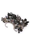 House Of D"Oro_Black Beads, Stones And Grey Embellished Earcuff _Online_at_Aza_Fashions