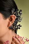 Buy_House Of D"Oro_Black Beads, Stones And Grey Embellished Earcuff _Online_at_Aza_Fashions