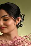 Buy_House Of D"Oro_Black Beads, Stones And Grey Embellished Earcuff _at_Aza_Fashions