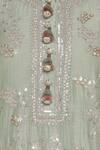 Shop_Summer By Priyanka Gupta_Green Chanderi Embroidery, Sequins, Gota Patti, Vrinda Jaal Work Kurta Set 
