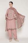 Shop_Summer By Priyanka Gupta_Pink Chanderi Embroidery, Sequins, Metallic Thread, Noor E Summer Kurta Set 