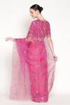Shop Summer By Priyanka Gupta Fuchsia Silk Organza Embroidery, Zari, Jamun Vrinda Dori Saree With Blouse at Aza Fashions Shop_Summer By Priyanka Gupta_Fuchsia Silk Organza Embroidery, Zari, Jamun Vrinda Dori Saree With Blouse _at_Aza_Fashions