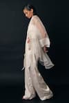 The Right Cut White Silk Organza Embroidery Open Neck Fluer Sheer Jacket Online at Aza Fashions The Right Cut_White Silk Organza Embroidery Open Neck Fluer Sheer Jacket _Online_at_Aza_Fashions