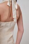 Shop_The Right Cut_Cream Silk Embroidery, Beads Halter Neck Floral Top _Online_at_Aza_Fashions