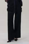 Shop_The Right Cut_Black Chanderi Trouser _Online_at_Aza_Fashions