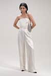 Buy The Right Cut White Satin Wide Leg Trousers at Aza Fashions Buy_The Right Cut_White Satin Wide Leg Trousers _at_Aza_Fashions