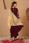 Shop_Nero India_Gold Tissue Gota Patti Crush Scallop Dupatta _at_Aza_Fashions