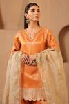 Nero India_Gold Gota Patti Crush Tissue Dobby Dupatta _Online_at_Aza_Fashions