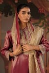 Buy_Nero India_Gold Zari Crush Tissue Dobby Dupatta _Online_at_Aza_Fashions