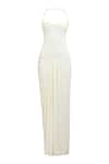 Deme By Gabriella_Off White Sweetheart Neck Marcia Malai Strapless Ruched Maxi Dress _Online_at_Aza_Fashions