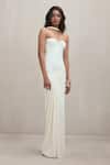 Buy_Deme By Gabriella_Off White Sweetheart Neck Marcia Malai Strapless Ruched Maxi Dress _Online_at_Aza_Fashions