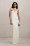 Buy_Deme By Gabriella_Off White Sweetheart Neck Marcia Malai Strapless Ruched Maxi Dress _at_Aza_Fashions