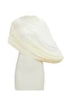 Deme By Gabriella_Off White High Neck Judith Draped Cowl Mini Dress _Online_at_Aza_Fashions