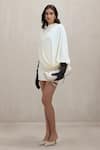 Buy_Deme By Gabriella_Off White High Neck Judith Draped Cowl Mini Dress _Online_at_Aza_Fashions