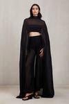 Shop_Deme By Gabriella_Black Bandeau , High Rochelle Sheer Cape And Tube Set _Online_at_Aza_Fashions