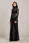 Shop_Deme By Gabriella_Black Lace High Neck Melora Long Sleeve Maxi Dress _Online_at_Aza_Fashions