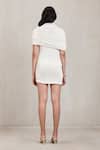 Shop_Deme By Gabriella_Off White Knit High Neck Janine Cable Turtleneck Short Dress _at_Aza_Fashions