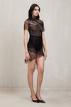 Shop_Deme By Gabriella_Black Lace High Neck Short Sleeve _Online_at_Aza_Fashions