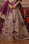 Buy_Sabe_Purple Silk, Brocade Embroidery, Sequins, Mehrunisa Ancient Domes Lehenga Set _Online_at_Aza_Fashions