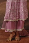 Sabe_Lilac Georgette, Net Embroidery, Gota Patti, Sequins Rania Chikankari Kurta Set _Online_at_Aza_Fashions