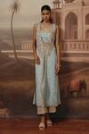 Buy Sabe Sky Blue Georgette Embroidery, Sequins, Zari Open Nusra Jacket Palazzo Set at Aza Fashions Buy_Sabe_Sky Blue Georgette Embroidery, Sequins, Zari Open Nusra Jacket Palazzo Set _at_Aza_Fashions