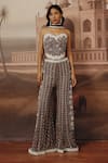 Buy_Sabe_Charcoal Georgette, Net Pearls, Sequins, Inara Chikankari Sharara Set _at_Aza_Fashions