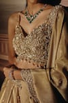 Shop_Sabe_Gold Tissue, Net Sequins, Stones, Metallic Thread, Beads, Saba Lehenga Set _Online_at_Aza_Fashions