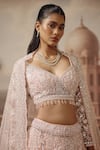 Buy_Sabe_Pink Net Sequins, Embroidery, Stones Sweetheart Neck Shama Lehenga Set _Online_at_Aza_Fashions