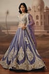 Buy_Sabe_Purple Tissue, Net Sequins, Pearls, Metallic Khwahish Embroidered Lehenga Set _at_Aza_Fashions