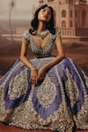 Sabe_Purple Tissue, Net Sequins, Pearls, Metallic Khwahish Embroidered Lehenga Set _at_Aza_Fashions