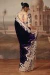 Shop_Sabe_Purple Velvet Embroidery, Applique, Metallic Thread Raahi Saree With Blouse _at_Aza_Fashions