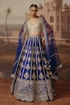 Buy_Sabe_Blue Silk, Tissue, Net Sequins, Zari, Embroidery, Tassels Iraaya Lehenga Set _at_Aza_Fashions