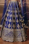 Shop_Sabe_Blue Silk, Tissue, Net Sequins, Zari, Embroidery, Tassels Iraaya Lehenga Set _Online_at_Aza_Fashions