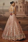Shop_Sabe_Pink Silk, Tissue Embroidery, Sequins, Pearls, Gulbahar Shimmer Lehenga Set _at_Aza_Fashions