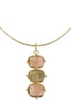 Queens Jewels_Pink Trio Semi Precious Stone Choker Necklace _Online_at_Aza_Fashions