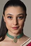 Buy_Queens Jewels_Green Chic Square Tukdi Mint Choker _at_Aza_Fashions