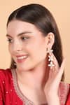 Buy Queens Jewels White Blossom Dangle Earrings at Aza Fashions Buy_Queens Jewels_White Blossom Dangle Earrings _at_Aza_Fashions