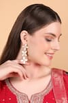 Buy Queens Jewels White Blossom Dangle Earrings Online at Aza Fashions Buy_Queens Jewels_White Blossom Dangle Earrings _Online_at_Aza_Fashions
