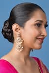 Buy_Queens Jewels_Red Pearls, Stones Inara Jadau Earrings _at_Aza_Fashions