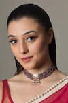 Buy_Queens Jewels_Red Chic Square Tukdi Choker _at_Aza_Fashions
