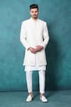 Buy Millionaire Off White Silk Embroidery Cutdana And Thread Work Sherwani Set at Aza Fashions Buy_Millionaire_Off White Silk Embroidery Cutdana And Thread Work Sherwani Set _at_Aza_Fashions