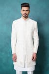 Millionaire Off White Silk Embroidery Cutdana And Thread Work Sherwani Set at Aza Fashions Millionaire_Off White Silk Embroidery Cutdana And Thread Work Sherwani Set _at_Aza_Fashions