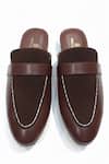 Shop_SCHON ZAPATO_Brown Half Show Slip-on Loafers _at_Aza_Fashions