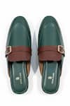 Shop_SCHON ZAPATO_Green Half Shoe Slip-on Loafers _at_Aza_Fashions