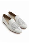 Buy_SCHON ZAPATO_White Embroidered Motif Loafers _at_Aza_Fashions