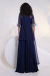 Shop Smriti By Anju Agarwal Blue Chinon, Organza Beads Cowl , Open Dori Wave Jumpsuit With Jacket at Aza Fashions Shop_Smriti By Anju Agarwal_Blue Chinon, Organza Beads Cowl , Open Dori Wave Jumpsuit With Jacket _at_Aza_Fashions