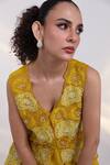 Shop Smriti By Anju Agarwal Yellow Chinon, Silk, Organza Applique, Sequins, Velour Charm Jacket Sharara Set Online at Aza Fashions Shop_Smriti By Anju Agarwal_Yellow Chinon, Silk, Organza Applique, Sequins, Velour Charm Jacket Sharara Set _Online_at_Aza_Fashions