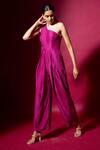 Buy Vedika M Purple Silk One Shoulder Jumpsuit Online at Aza Fashions Buy_Vedika M_Purple Silk One Shoulder Jumpsuit _Online_at_Aza_Fashions